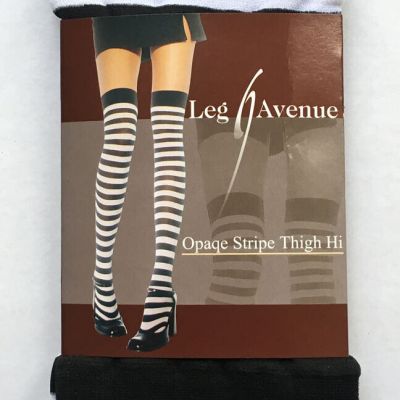 Leg Avenue Opaque Stripe Thigh Hi Stockings (6005)